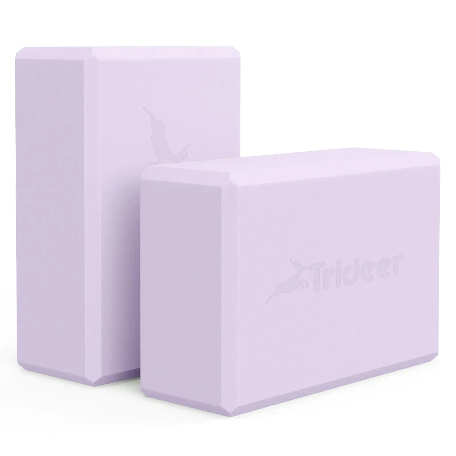 Trideer Yoga Block Soft Non-Slip Surface Premium Foam Blocks Supportive Lightweight Odor Resistant Yoga Accessories for Pilates Meditation General Fitness Stretching Toning (Lavender-2 Pack)